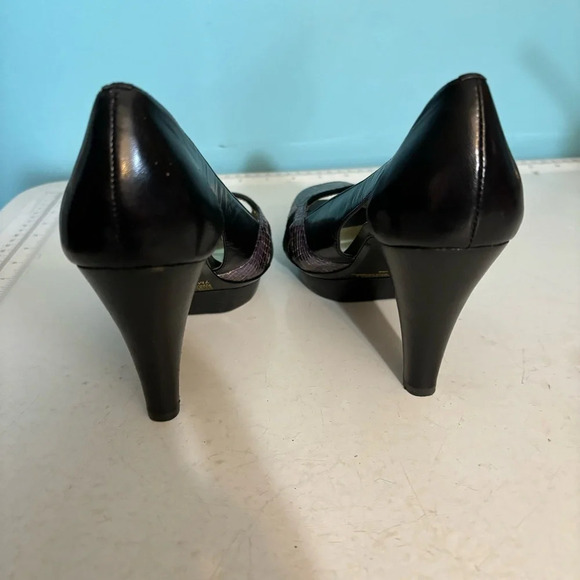 BNWOB Vianni collection women’s purple & black animal print stiletto heels 7 - Picture 6 of 13
